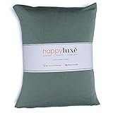 HappyLuxe Travel Pillow | Small Pillow | Plane Pillow | Car Pillow | Neck Pillow | Toddler Pillows for Sleeping | 13' x 17' | Made in The USA | Sage Green