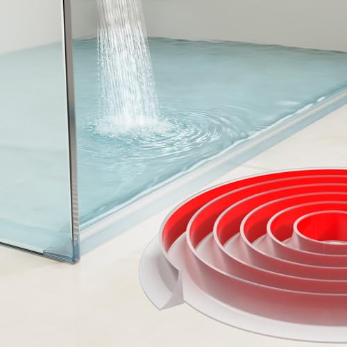 ESUFEIR Barre de protection anti-bruit - 100 cm - Pour porte de douche sans cadre - En silicone - Pour sol de douche, barrage d'eau pour salle de bain et...