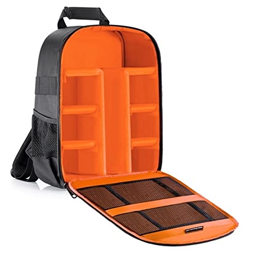 RCBCPLGLNK Mochila de protección de partición impermeable y a prueba de golpes a prueba de golpes, adecuado for Slr/digital Slr/batería de lente de cámara sin espejo camera bag(Arancione)
