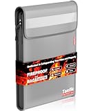 6400℉ Fireproof Document Bag with Zipper, 15”x 11” Waterproof Fireproof Money Bag with 2 Pockets, Safe Important Document Organizer for A4 A5 Legal Letter Size, Valuables, Legal Documents (Grey)