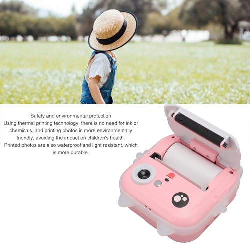 Câmera de Impressão Digital Infantil, Câmera de Impressão Sem Fio de Papel Térmico Multifuncional Bo