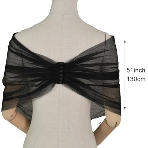 Tulle Sheer Wrap Off The Shoulder Stole Elegant Wedding Shawl for Evening Prom Opera Banquets Party Bridal Dress2