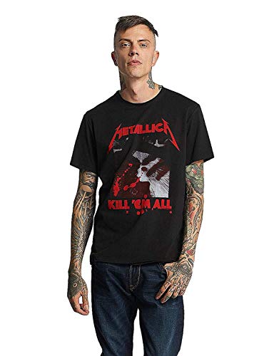 Amplified Metallica Kill Em All   Camiseta para Hombre, Gris (Charcoal CC), L