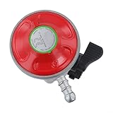 Regulador de gas propano de 37 mbar para Calor 27 mm, válvula de baja presión con manguera de 1 m para barbacoa, camping, estufas, calentadores de patio, rojo (sin )