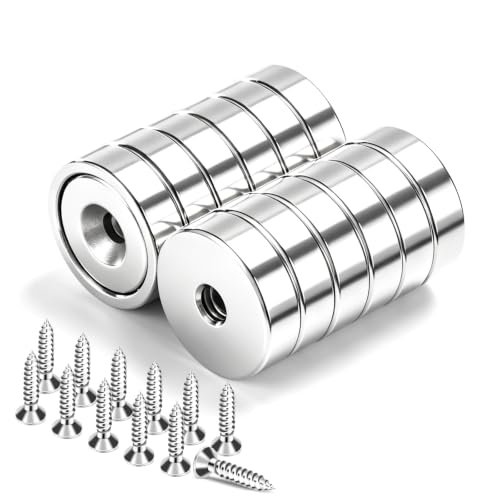 Image of DIYMAG Magnets with Countersunk Hole,0.78 Inch 40LBS 12 Pack
