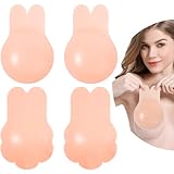COODAM Bra Pasties Nipple Covers with Lift - 2 Pairs Sticky Push Up Invisible Adhesive Bras, Strapless Backless Dress Silicone Bra Pasties Nipple Covers for Women Beige - Image 1