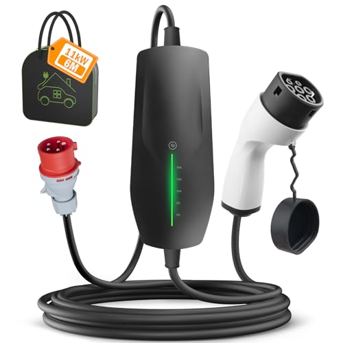 EIDYBOX Cargador Coche Electrico Tipo 2 Cable de Carga Stazioni di Ricarica Portatil Wallbox 11KW 16A Trifasico con Enchufe CEE, 6M con Bolsa, para EV y PHEV, IP66