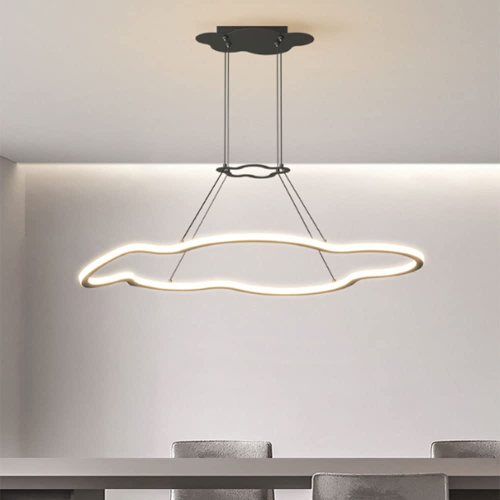 Lustre Art Moderne en Blanc et Design Luxe pour Salon Élégant