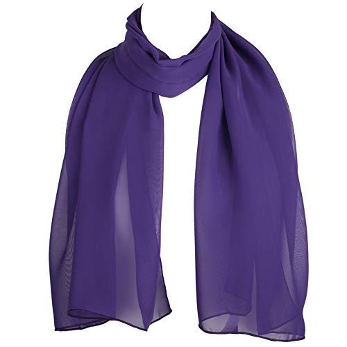 Hat To Socks Chiffon Scarf Sheer Wrap for Women Pack of 3 (Purple)2