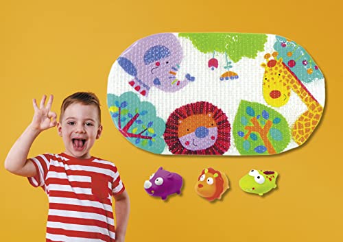 Knorrtoys 37001 - ESCABBO Bademattenset Dschungelsafari mit Badewannenspritzfiguren