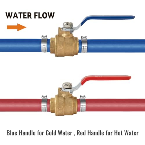 image for SUNGATOR 6-Pack Pex Ball Valve 3/4 Inch, Water Shut Off Valve, Brass F