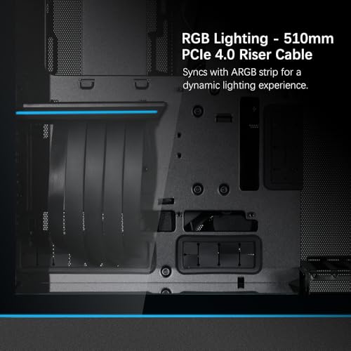Image of Lian Li SUP 01-45L Stand-Up Platform case- Independent Chamber Direct Cooling design-510mm PCIe 4.0 Riser Cable-Pre-Installed 3X 120mm Fans-Dual ARGB Strips-Supports 360mm /280mm AIO-Black (SUP01X.US)