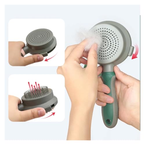 Cepillo de pelo para mascotas de doble cara XFHtyCJ con mango ergonómico 4