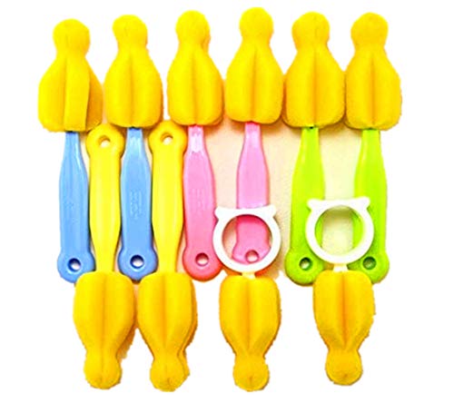 Image of 10-Pack Water Bottle Cleaning Brush Milk Bottle Pacifier Sponge Nipple Brush Brusher Sponge Cleaning Brushes Cleaner Brush Cleaner for Standard and Wide Nipples Brush