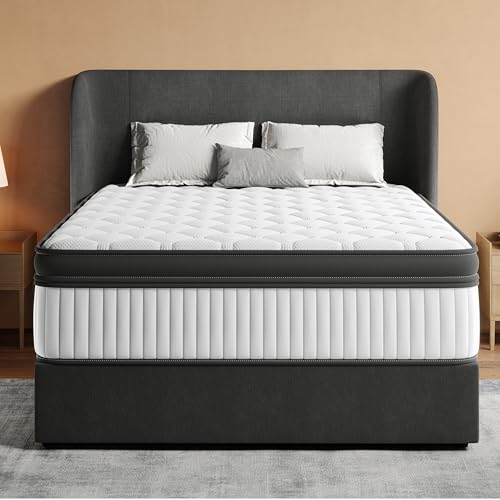Niceclub 12 Inch Queen Mattress, Hybrid Memory Foam Innerspring Bed with Cooling Gel & Edge Support, Medium Firm Mattress in a Box for Side Sleeper, Back Pain Relief, CertiPUR-US Certified