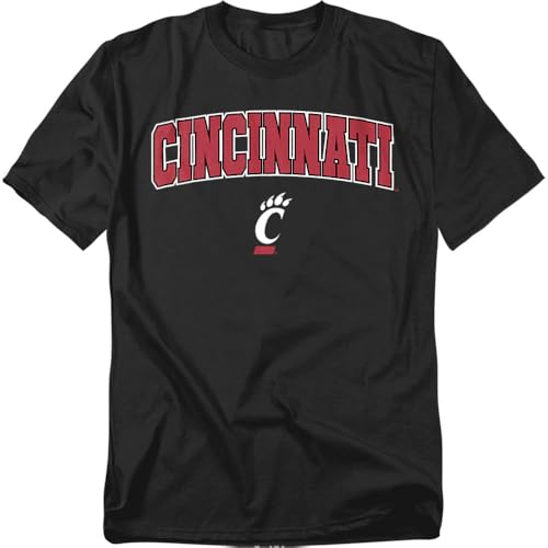 LOGOVISION University of Cincinnati Arch Logo Secondary Unisex Adult T Shirt Black Large