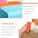 2 Pieces Pet Dog Cat Hair Remover, Block Roller Cleaner, Hollow Silicone Cleaner Brush for Sofa, Car Interiors, Furnishings, Carpets, Bedding or Any Fabric (Orange, Blue)