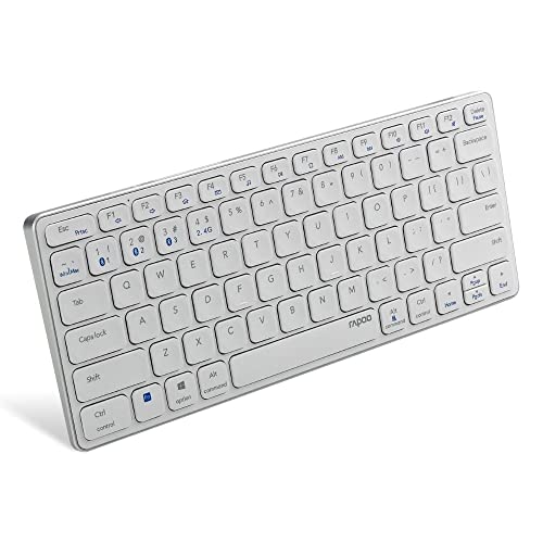 Image of RAPOO E9050 C-Type Rechargeable Bluetooth Wireless Multi-Device (4 Devices) Keyboard for Windows /iOS /Android,Tablet /Smartphone - 3 Years Warranty White