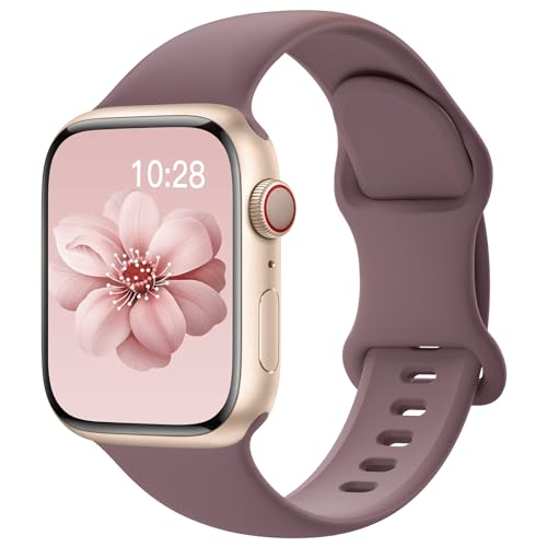 Image of Sport Silicone Band Compatible with Apple Watch Bands 40mm 38mm 41mm 44mm 45mm 42mm 49mm Women Men,Soft Wristband Waterproof Replacement Sport Strap for iWatch Bands Series 9 8 7 6 5 4 3 2 1 SE Ultra