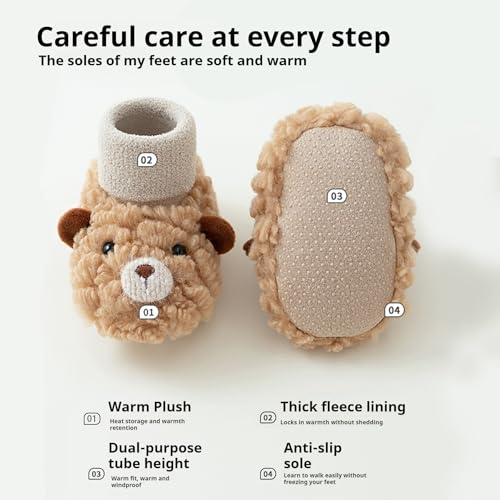 Baby Sock Shoes Infant Floor Booties Toddler Ankle Socks slippers Non-Skid Walking Sock Top Booties2