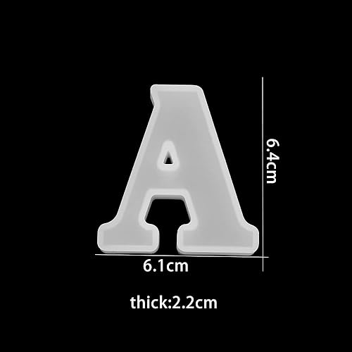 Miniatura 9 de Molde de silicona de resina epoxi con letras del alfabeto 3D, molde suave para bricolaje de resina UV del alfabeto de la A a la Z, herramienta de