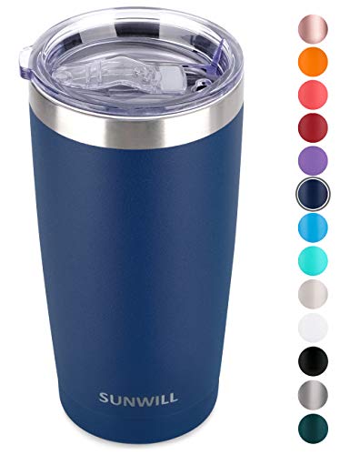 SUNWILL 20oz Tumbler with Lid, Stainless Steel Vacuum Insulated Double Wall Travel Tumbler
