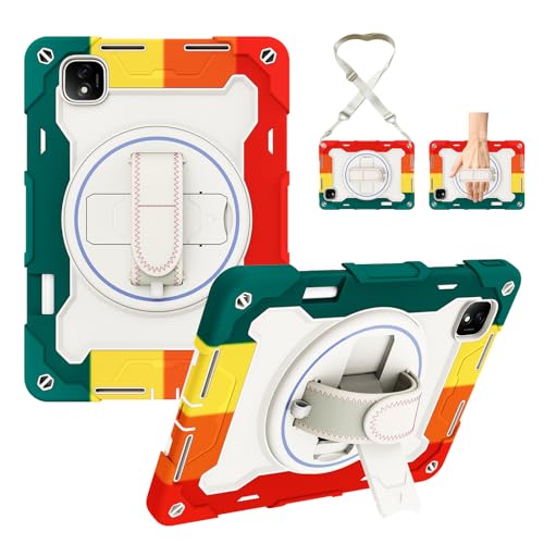 Coque Honor Pad GT Pro 12.3 antichoc rouge vert avec support rotatif et bandoulière