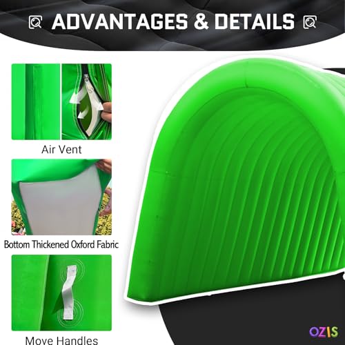 Image of OZIS 16Ft Inflatable Tunnel Entrance Sports with Installed Blower Inflatable Football Tunnel Tent Entryway for Business Advertising Event Exhibition Promotion(Green,16x10x10Ft)