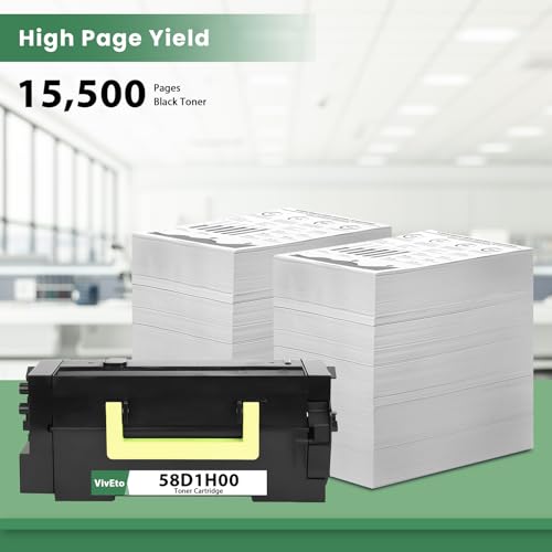 Image of 58D1H00 Black High Yield Toner (with New Chip) Repalcement for Lexmark 58D1H00 Toner Cartridge 58D1000 for MS725 MS821 MS822 MS823 MS824 MS825 MS826 MX721 MX722 Laser Printers, 1 Pack 58D1H00 Ink