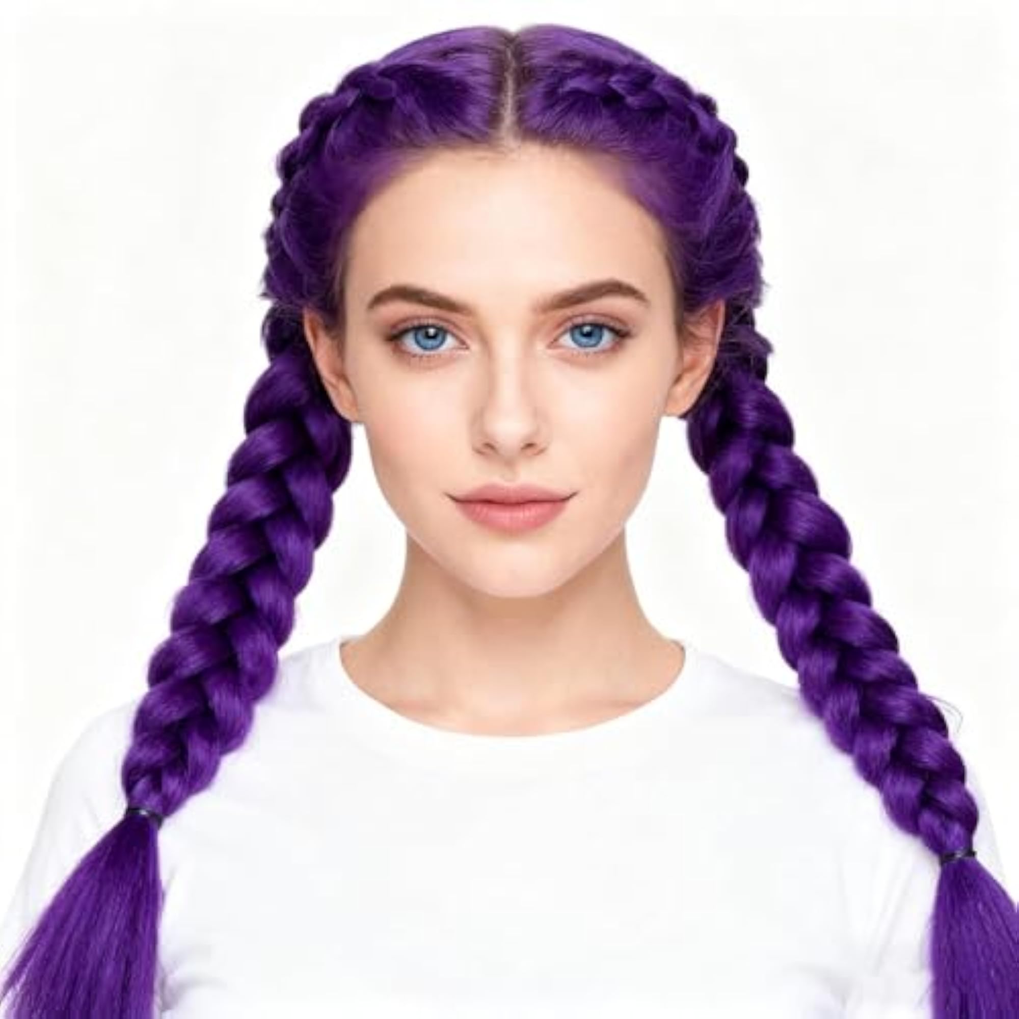 Vibrant Purple Color Wig Hair Extensions