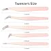 Rnodoilkfly 5 Pcs Lash Extension Tweezers, Lash Tweezers for Eyelash Extension, Straight and Curved Eyelash Tweezers, For Professional Eyelash Extension Artists, Girls, Women, Beginners