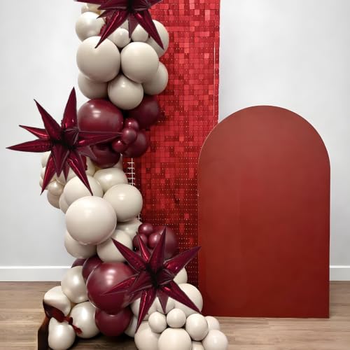 Image of Burgundy Balloons Explosion Star Maroon Explosion Star Balloons Red Wine Birthday Party Decorations Ready to Pop Baby Shower Betty Bachelorette Decor Carnival Party Wedding Burgundy Maroon Graduate