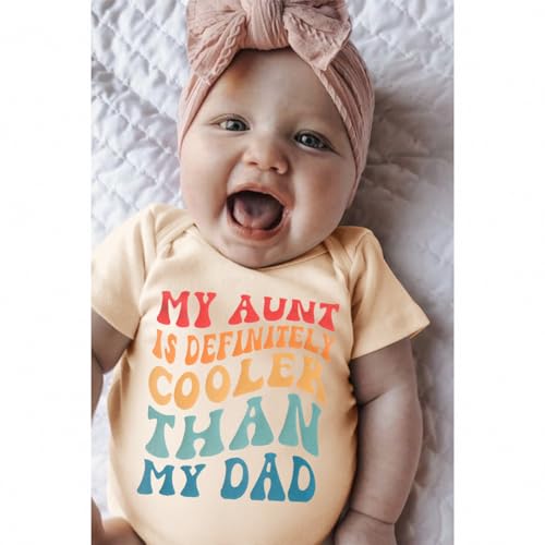 IZYJOY Newborn Infant Girls Boys Onesie Funny My Aunt Is Cooler Than My Dad Bodysuit Romper Unisex Baby Gift Clothes 0-12M2
