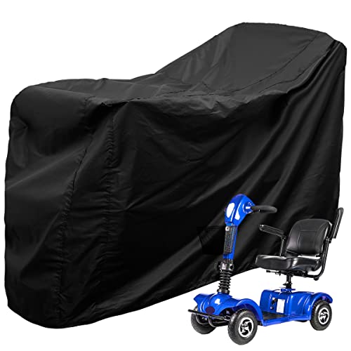 Heavy Duty Mobility Scooter Cover with Storage Bag 190D Oxford Waterproof Anti-uv Wheelchair Storage Cover 140 * 66 * 91 cm
