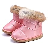 RVROVIC Kinder Baby Booties Jungen Mädchen Plüsch Warm Winter Schuhe Wandern Schneestiefel Kleinkind(1-Rosa)