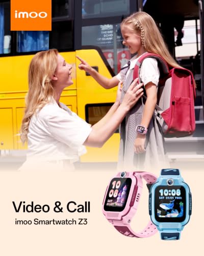 Image of imoo Z3 Kids Smartwatch, 4G Video /Voice Call & Real-time GPS Tracker, 1.5″ HD Screen IP68 20m Waterproof, 8GB Large Storage Parent Control and Safety Protection(Blue)