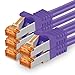 Produktbild 1aTTack.de 3m - Cat.7 Netzwerkkabel Violett - 5 Stück Gigabit Ethernet LAN Kabel 10000 Mbit s Patchkabel Cat7 Kabel S FTP PIMF Schirmung LSZH Cat.7 Rohkabel Rj45 Stecker Cat 6a - 5 x 3 Meter