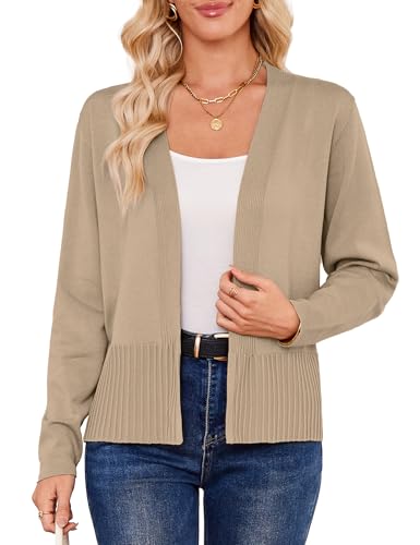 Yekaty Lightweight Cardigans for Women Summer Cropped Open Front Spring Cardigans Long Sleeve Jackets, S-2XL