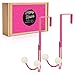 Happy Hooks - Small Over The Door Hooks for Hanging Clothes - 2 Hooks Per Pack - Over Door Hanger Hook, Over Door Hook for Towels, Coats, Clothes - Small Door Towel Hanger for Bathroom, Pink Hangers