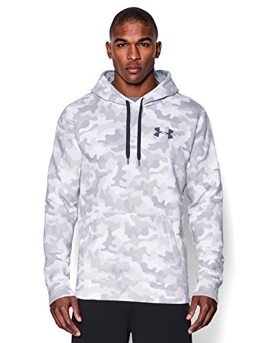 Under Armour Men's UA Rival Cotton Novelty Hoodie, White/Amalgam Gray/Black LG