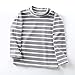 Children's Undershirt Autumn and Winter New Semi High Neck Striped High Stretch Top Long Baby Girl Cute (C, 3-4 Years)