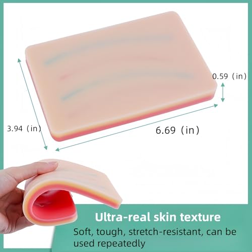 Yodilala Injection pad Training Pad for Medical Student Training Doctor and Nurse Injection pad Venipuncture Practice Pad（4 Tube）