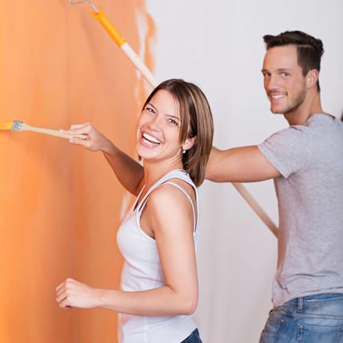 Pinsel Langer Stiel, 10 Stück Heizkörperpinsel, Ecken Pinsel, Kalorienbinderpinse, Helle Borste Kräftige Polymix Borste, Gebogener Kalorienbinderpinsel, 25 mm Breit, 40cm Lang