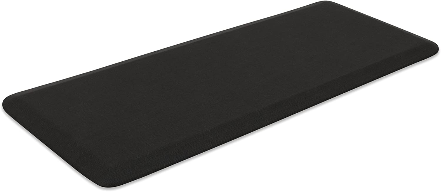 NewLife by GelPro Anti-Fatigue Designer Comfort Kitchen Floor Mat, 20"x48", Grasscloth Charcoal Stain Resistant Surface with 3/4" Thick Ergo-foam Core for Health and Wellness