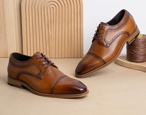 Image of Jousen Mens Dress Shoes Leather Oxford Classic Shoes Formal Business Dress Shoes for Men