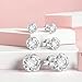 Jewelili 10K White Gold Cubic Zirconia Stud Earrings for Women | Gold White Round Studs 4MM, 5MM and 6MM in 3 Pair Box Set | Gold Earrings for Sensitive Ears | With Jewelry Gift Box