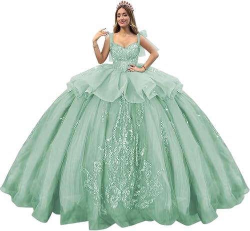 Robe de princesse à volants avec traîne pour jeune fille MT048