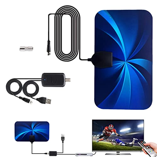 Yusheng Antena Digital, TV DVB-T2 con Amplificador Chip IC Inteligente Sofisticado, Antena para TV con Amplificador señal Diseño Delgado Reemplazo Antena para televisión