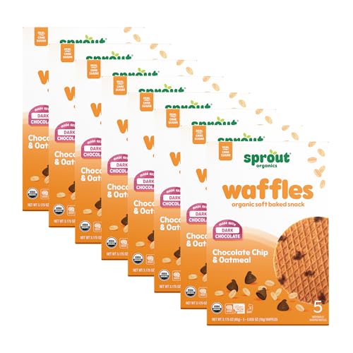 Sprout Organics, Toddler Snacks, Oatmeal Chocolate Chip, Single Serve Waffles (50 Count)