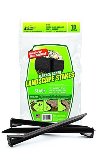 Master Mark Plastics 99410 Terrace Board 10 Inch 10 Pack, Black Stakes,